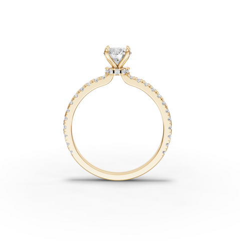 0.73 Ct Round Hidden Halo Pavé Ring