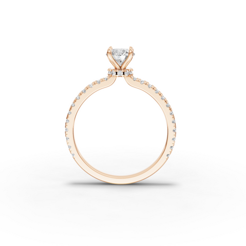 0.73 Ct Round Hidden Halo Pavé Ring