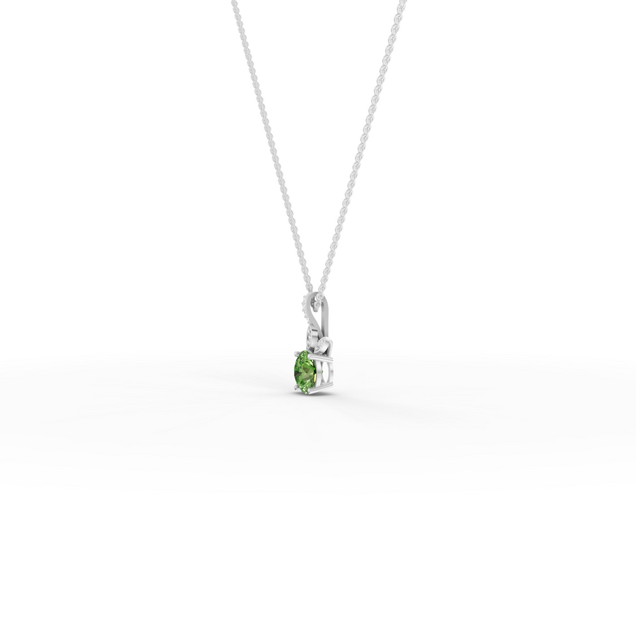 1.54 Ct Round Lab Diamond Emerlad Pendant Nature Inspired Leaf Style 1.50 Ct Center