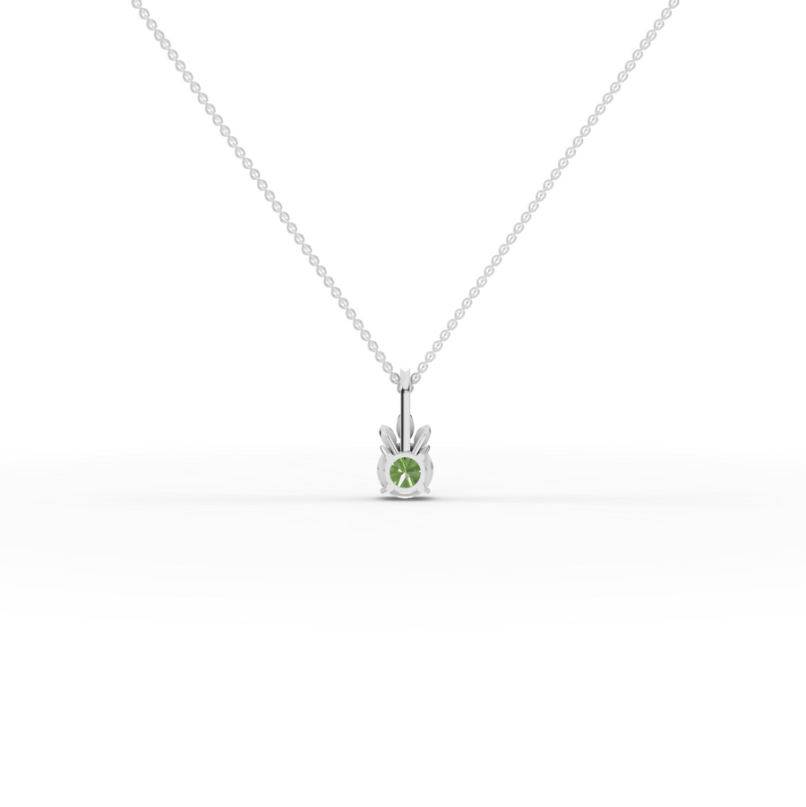 1.54 Ct Round Lab Diamond Emerlad Pendant Nature Inspired Leaf Style 1.50 Ct Center