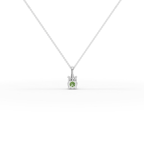 1.54 Ct Round Lab Diamond Emerlad Pendant Nature Inspired Leaf Style 1.50 Ct Center