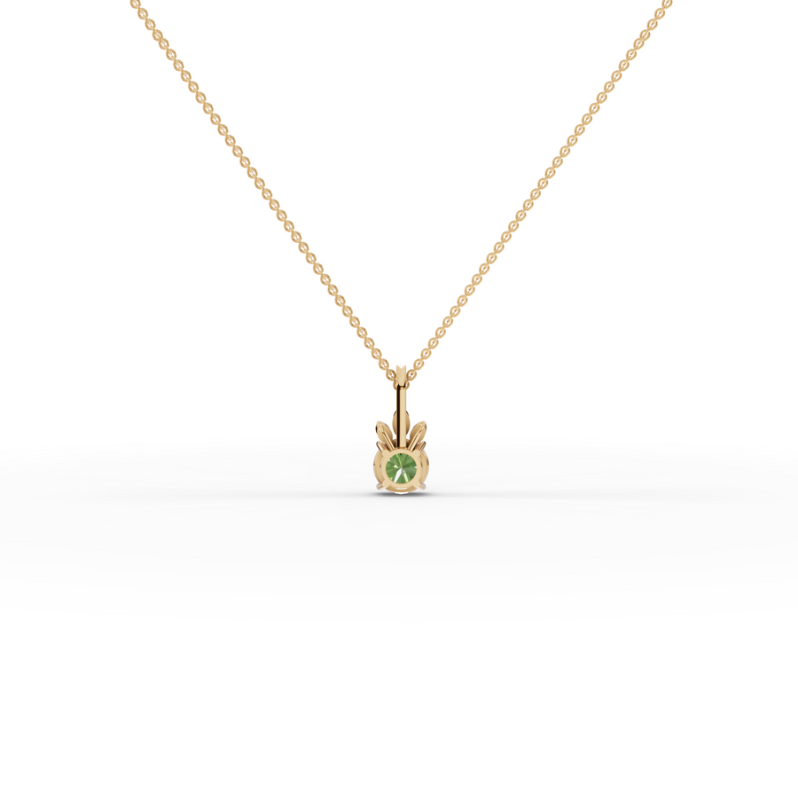 1.54 Ct Round Lab Diamond Emerlad Pendant Nature Inspired Leaf Style 1.50 Ct Center