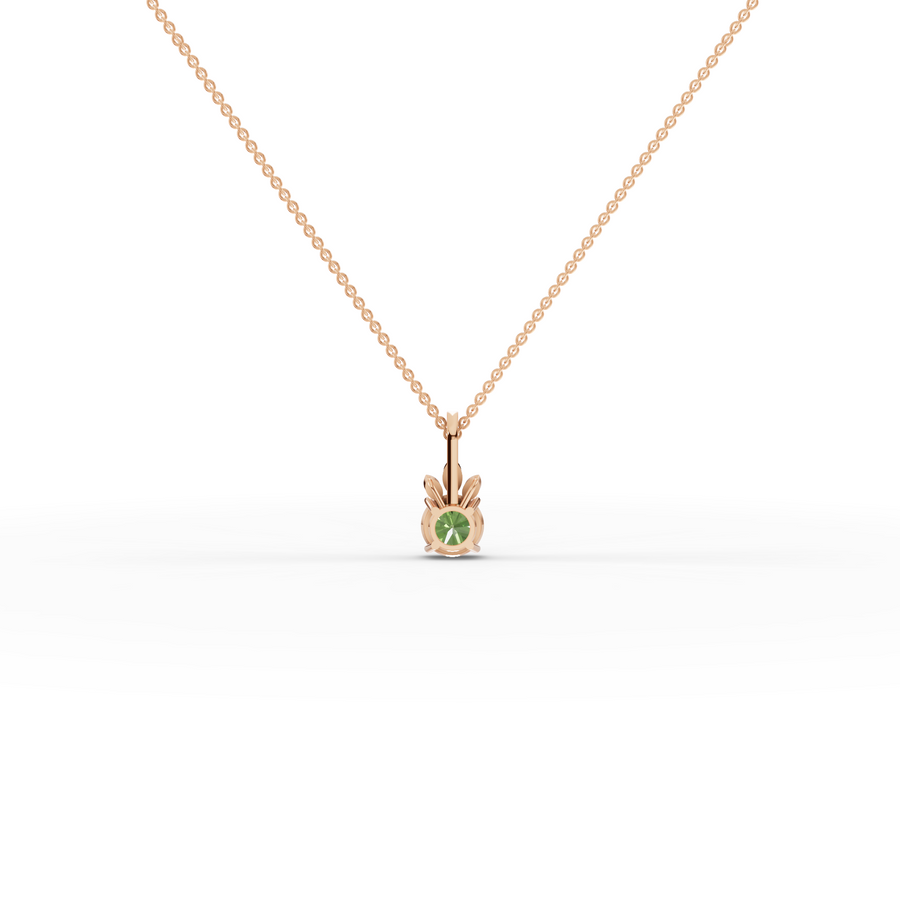 1.54 Ct Round Lab Diamond Emerlad Pendant Nature Inspired Leaf Style 1.50 Ct Center