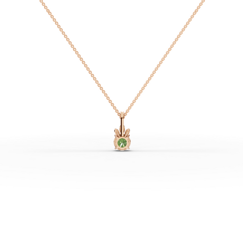 1.54 Ct Round Lab Diamond Emerlad Pendant Nature Inspired Leaf Style 1.50 Ct Center