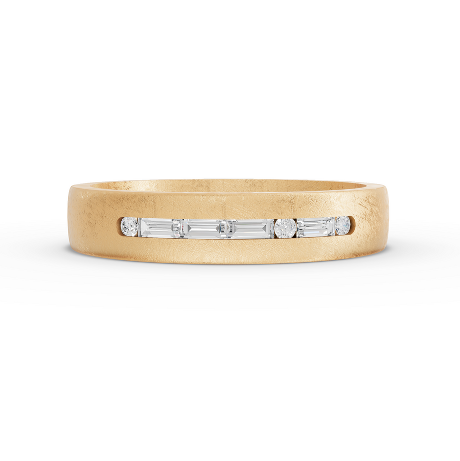 0.05 Ct Baguette & Round Lab Diamond Wedding Band Channel Set