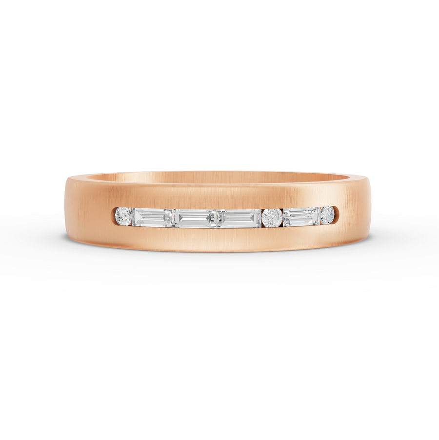 0.05 Ct Baguette & Round Lab Diamond Wedding Band Channel Set
