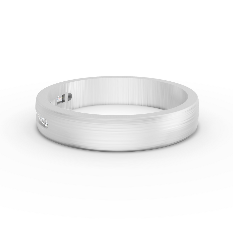 0.05 Ct Baguette & Round Lab Diamond Wedding Band Channel Set
