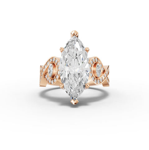 3.28 Ct Marquise Lab Diamond Infinity Pavé Ring 3 Ct Center