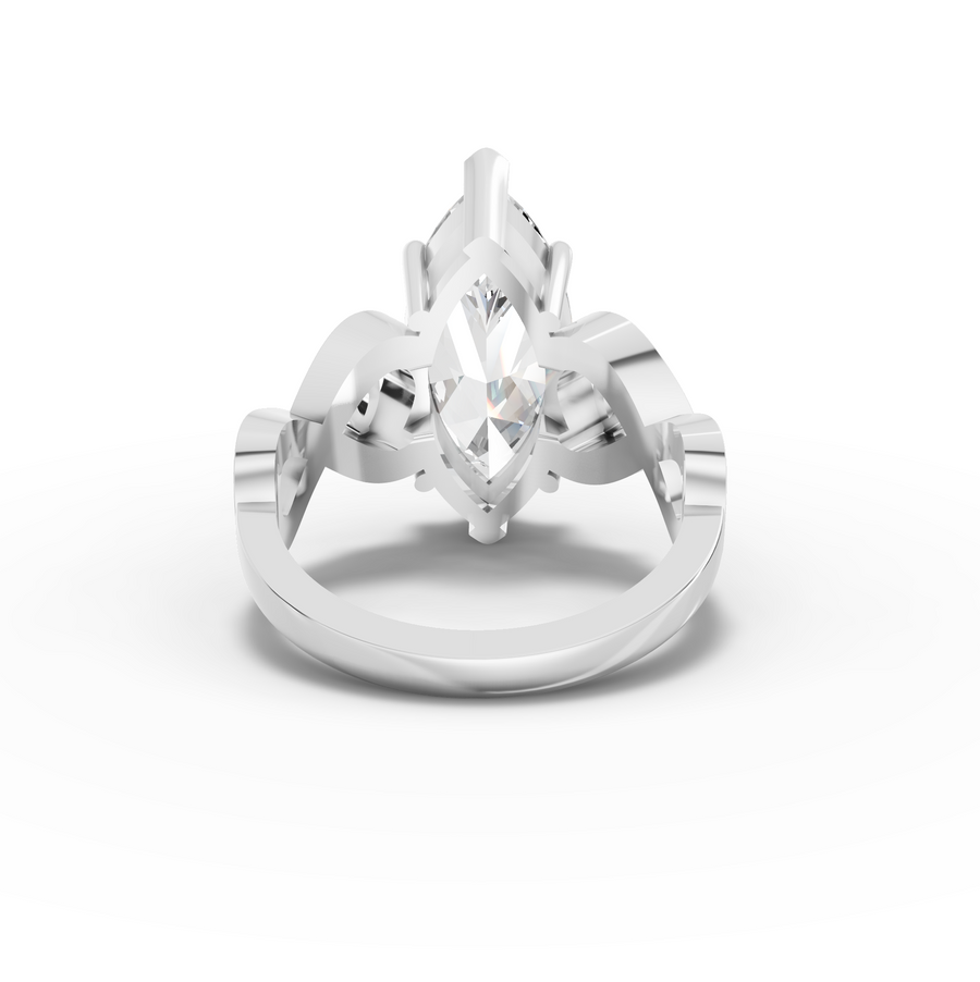 3.28 Ct Marquise Solitaire With Side Stone Ring 3.00 Ct Center
