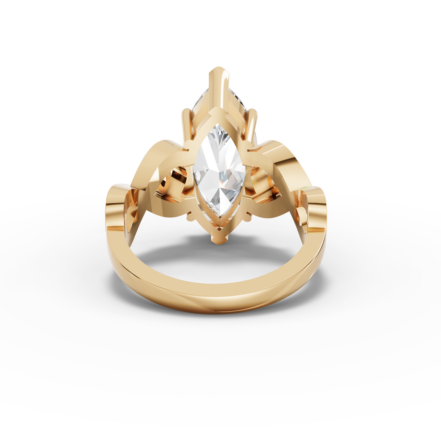 3.28 Ct Marquise Solitaire With Side Stone Ring 3.00 Ct Center