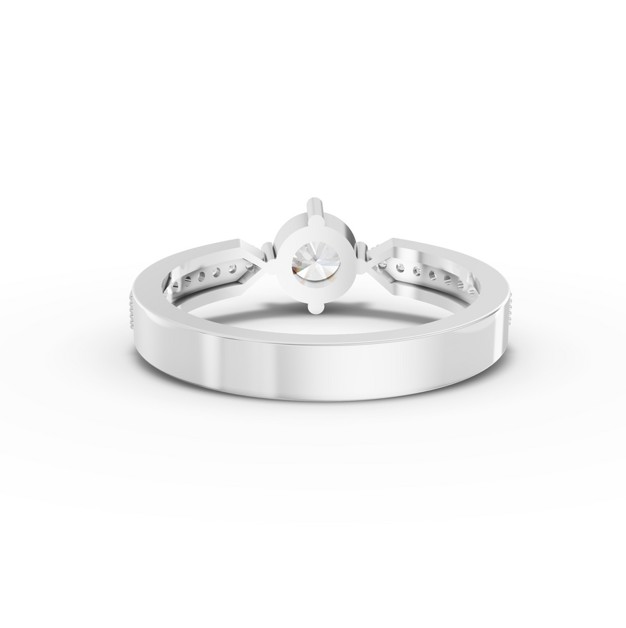 0.62 Ct Round Solitaire Lab Diamond with Channel Pavé Band 0.50 Ct Center