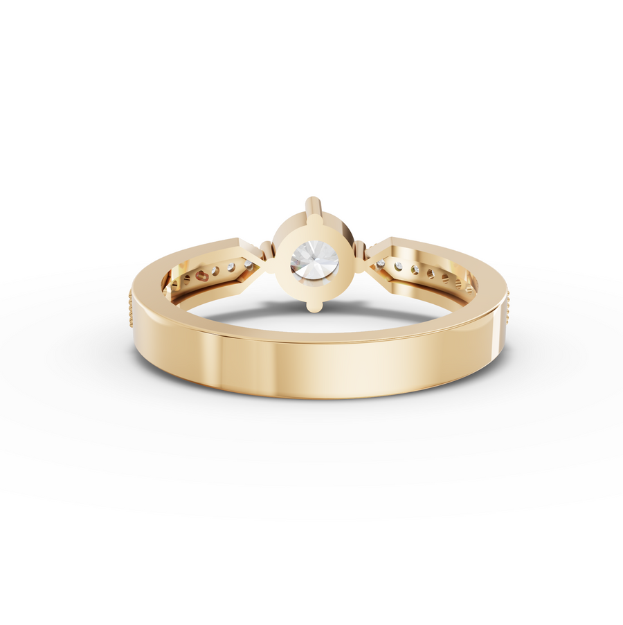 0.62 Ct Round Solitaire Lab Diamond with Channel Pavé Band 0.50 Ct Center