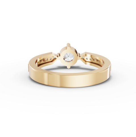 0.62 Ct Round Solitaire Lab Diamond with Channel Pavé Band 0.50 Ct Center