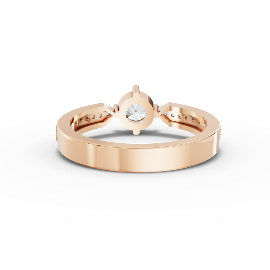 0.62 Ct Round Solitaire Lab Diamond with Channel Pavé Band 0.50 Ct Center