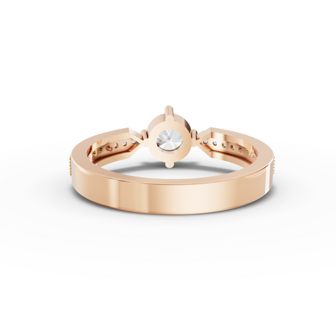0.62 Ct Round Solitaire Lab Diamond with Channel Pavé Band 0.50 Ct Center