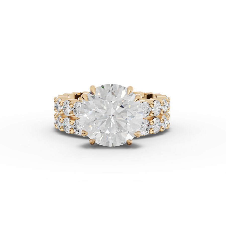 7.97 Ct Round Lab Diamond Full Eternity Ring with Hidden Halo 4.00 Ct Center