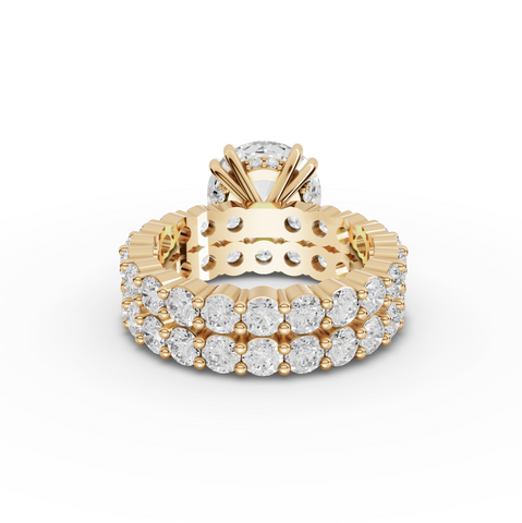7.97 Ct Round Lab Diamond Full Eternity Ring with Hidden Halo 4.00 Ct Center