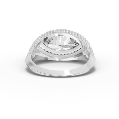 4.35 Ct Marquise Solitaire Lab Diamond Micro Pavé Halo Ring 2.00 Ct Center