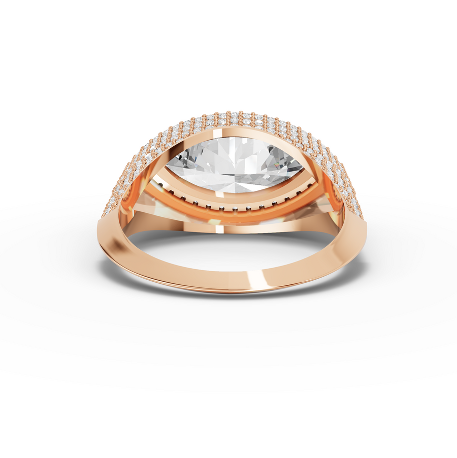 4.35 Ct Marquise Solitaire Lab Diamond Micro Pavé Halo Ring 2.00 Ct Center
