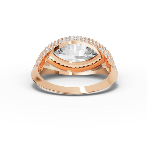 4.35 Ct Marquise Solitaire Lab Diamond Micro Pavé Halo Ring 2.00 Ct Center