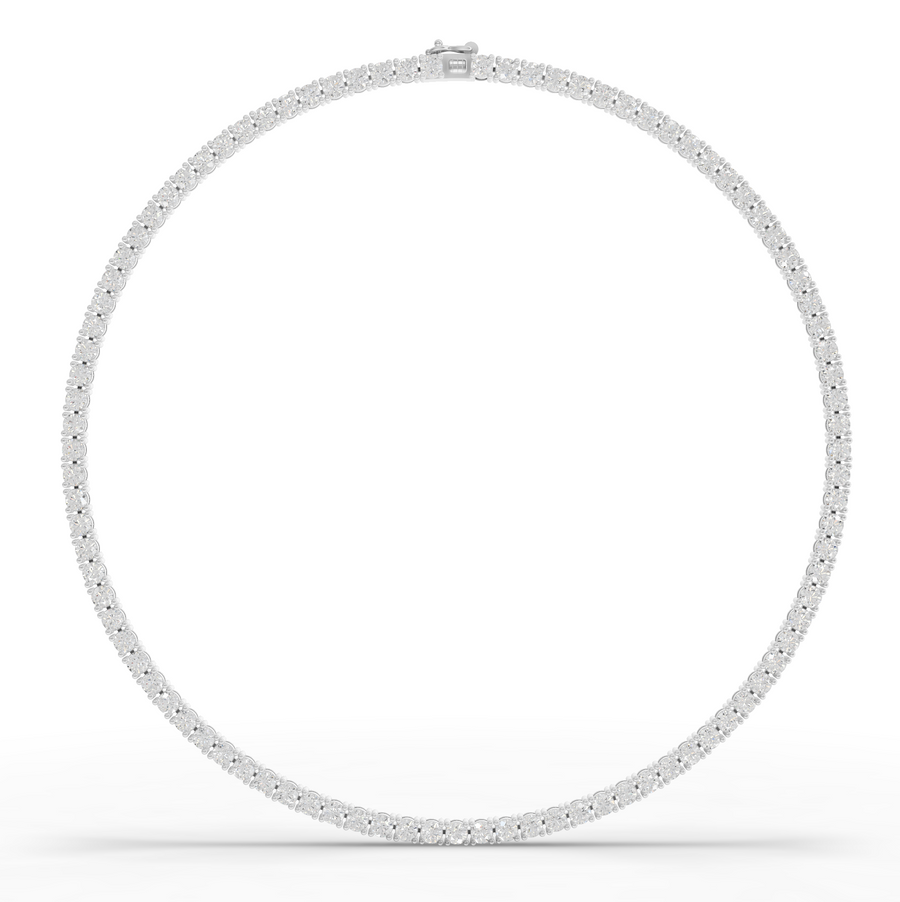 15.27 Ct Classic Round Lab Diamond Tennis Necklace