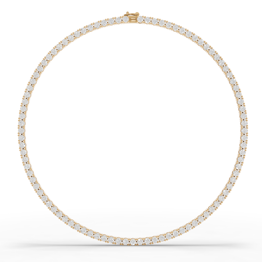 15.27 Ct Classic Round Lab Diamond Tennis Necklace