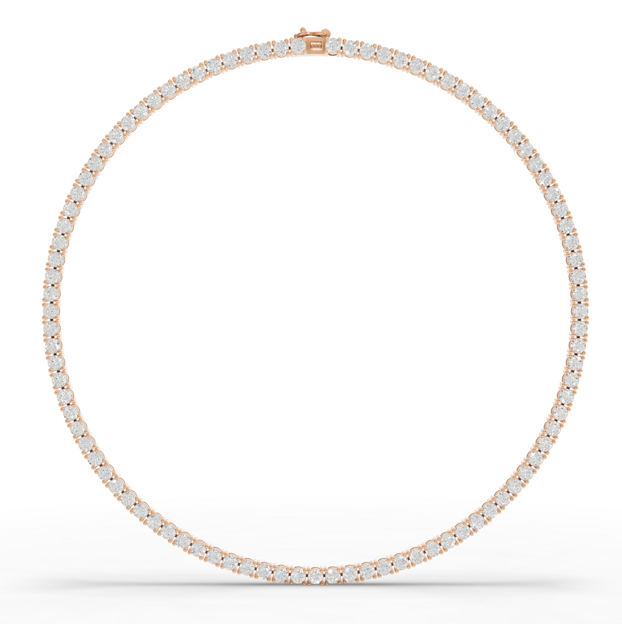15.27 Ct Classic Round Lab Diamond Tennis Necklace