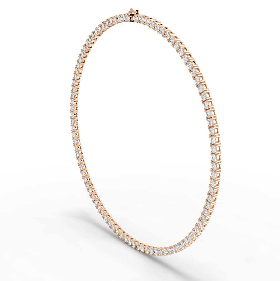 15.27 Ct Classic Round Lab Diamond Tennis Necklace