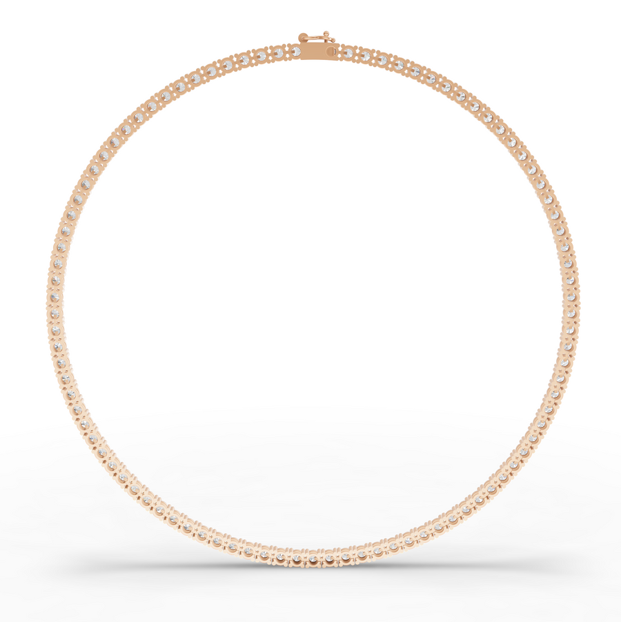 15.27 Ct Classic Round Lab Diamond Tennis Necklace