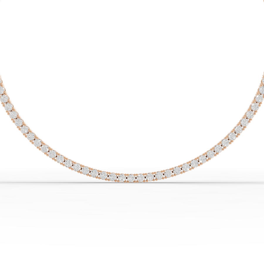 15.27 Ct Classic Round Lab Diamond Tennis Necklace
