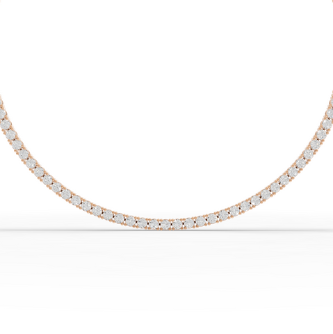 15.27 Ct Classic Round Lab Diamond Tennis Necklace