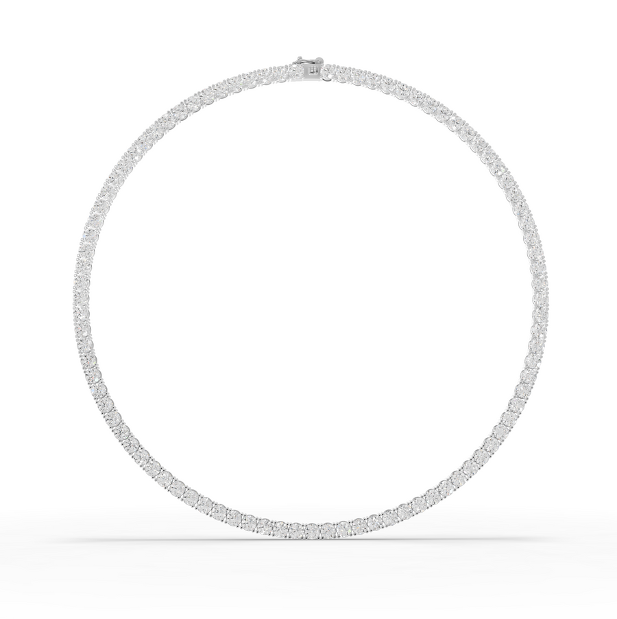 21.83 Ct Classic Round Lab Diamond Tennis Necklace