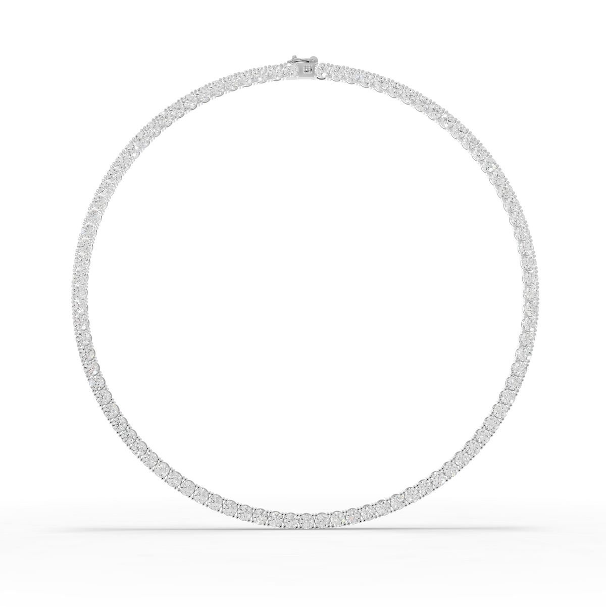 21.83 Ct Classic Round Lab Diamond Tennis Necklace
