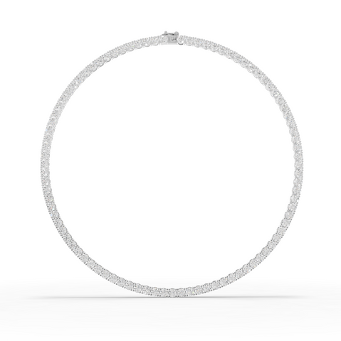 21.83 Ct Classic Round Lab Diamond Tennis Necklace