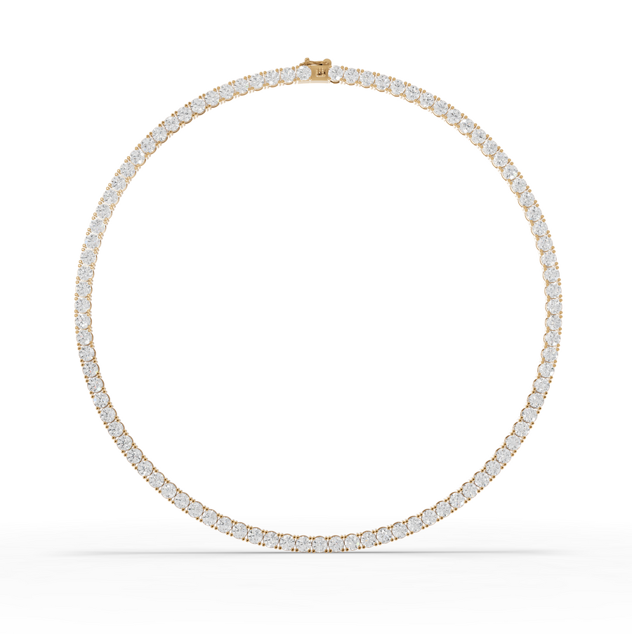 21.83 Ct Classic Round Lab Diamond Tennis Necklace