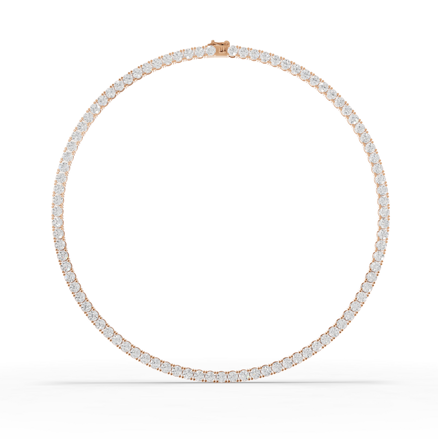 21.83 Ct Classic Round Lab Diamond Tennis Necklace