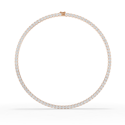 21.83 Ct Classic Round Lab Diamond Tennis Necklace