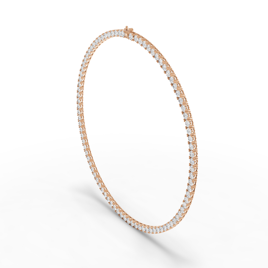 21.83 Ct Classic Round Lab Diamond Tennis Necklace