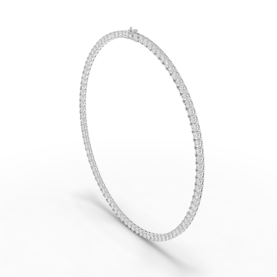 21.83 Ct Classic Round Lab Diamond Tennis Necklace