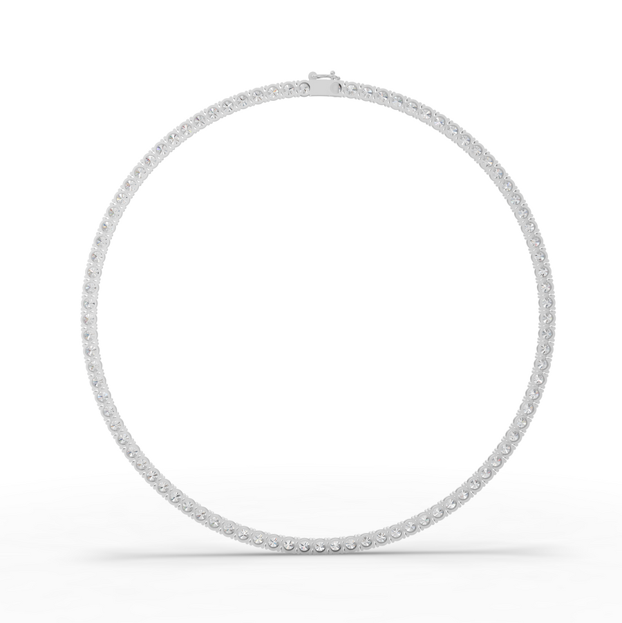 21.83 Ct Classic Round Lab Diamond Tennis Necklace