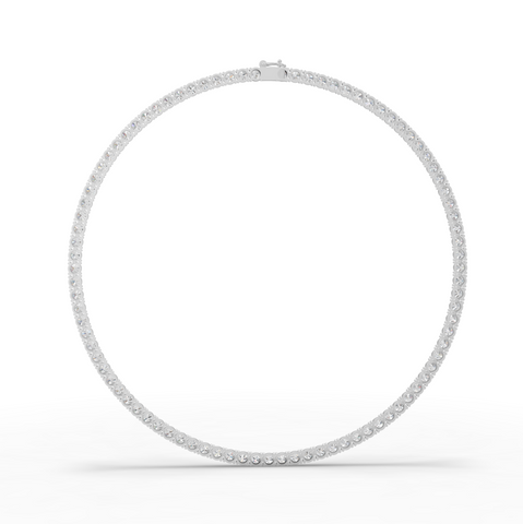 21.83 Ct Classic Round Lab Diamond Tennis Necklace