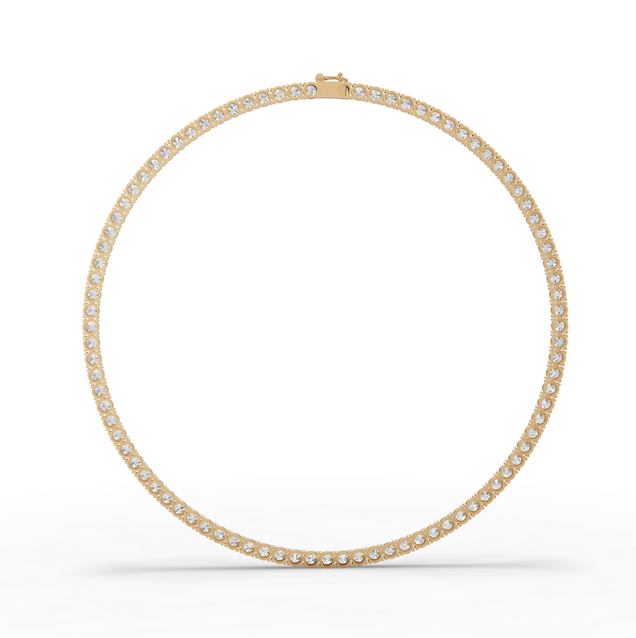 21.83 Ct Classic Round Lab Diamond Tennis Necklace