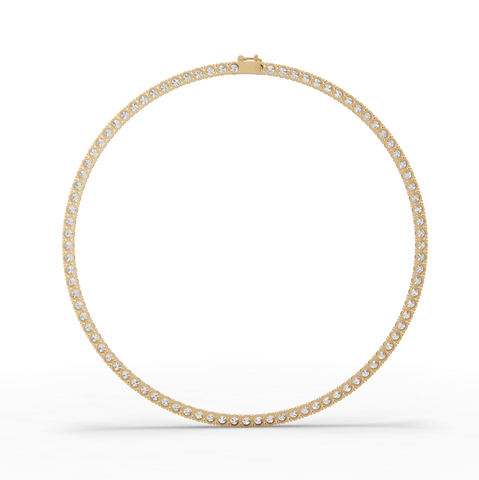 21.83 Ct Classic Round Lab Diamond Tennis Necklace