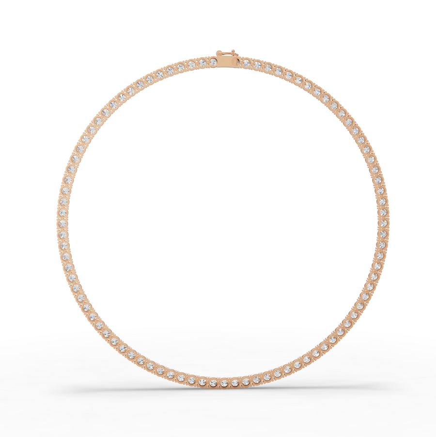 21.83 Ct Classic Round Lab Diamond Tennis Necklace