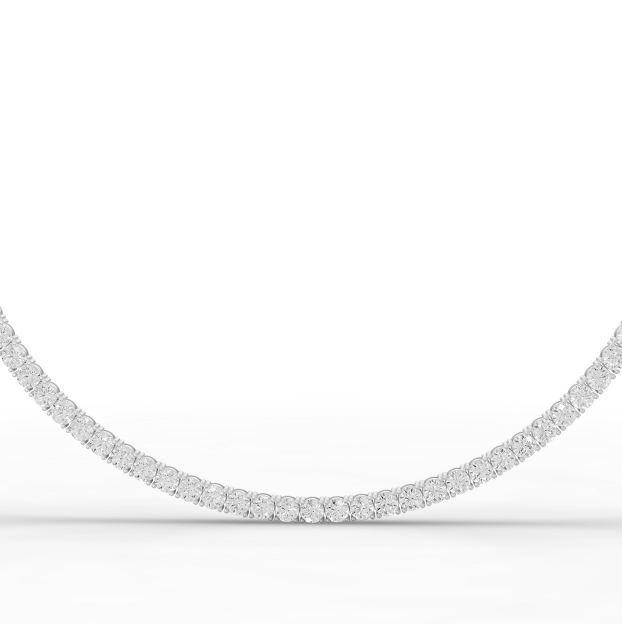 21.83 Ct Classic Round Lab Diamond Tennis Necklace