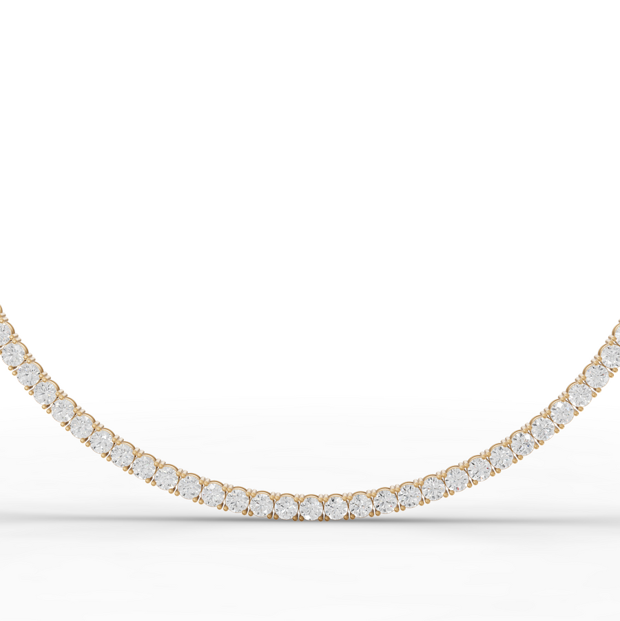 21.83 Ct Classic Round Lab Diamond Tennis Necklace