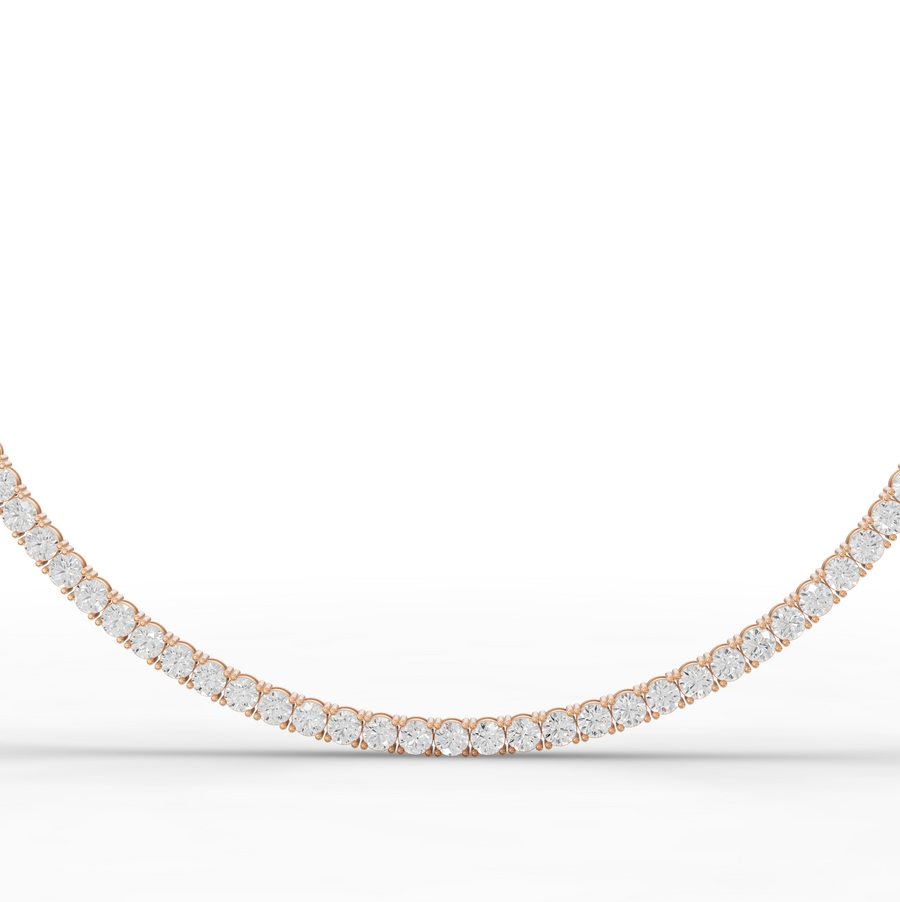 21.83 Ct Classic Round Lab Diamond Tennis Necklace