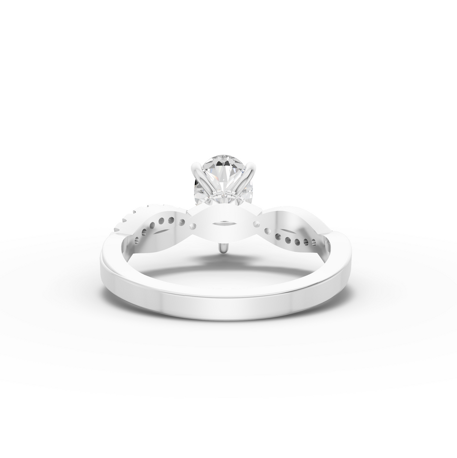 1.17 Ct Pear Lab Diamond Hidden Halo Accent Ring 1.00 Ct Center