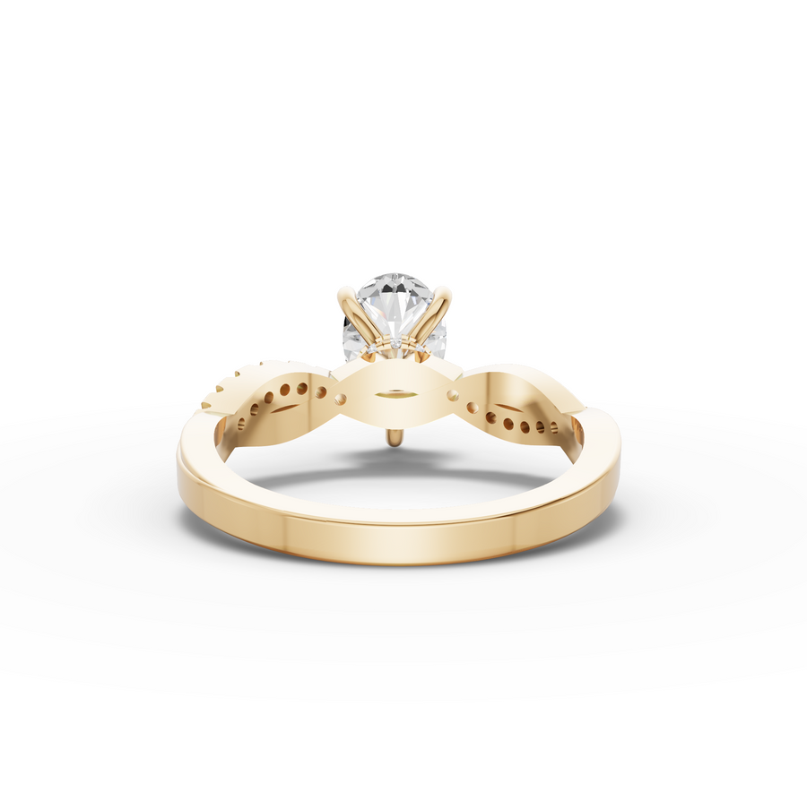 1.17 Ct Pear Lab Diamond Hidden Halo Accent Ring 1.00 Ct Center