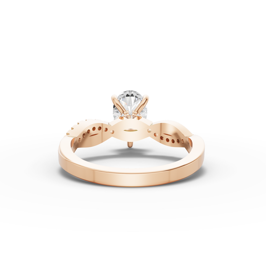 1.17 Ct Pear Lab Diamond Hidden Halo Accent Ring 1.00 Ct Center